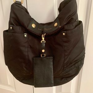 Marc by Marc Jacobs Black Leather & Nylon Hobo Bag